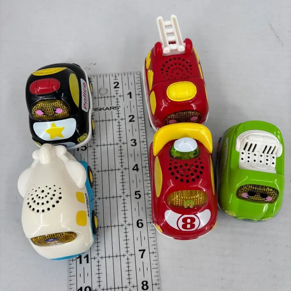 VTech 5 Go Go Smart Wheels Ariplane Police Fire Truck Convertible Race Car Works